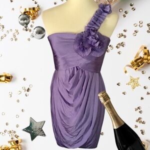 Adrianna Papell Evening Cocktail Lavender Purple One Shoulder Dress 10  NWT